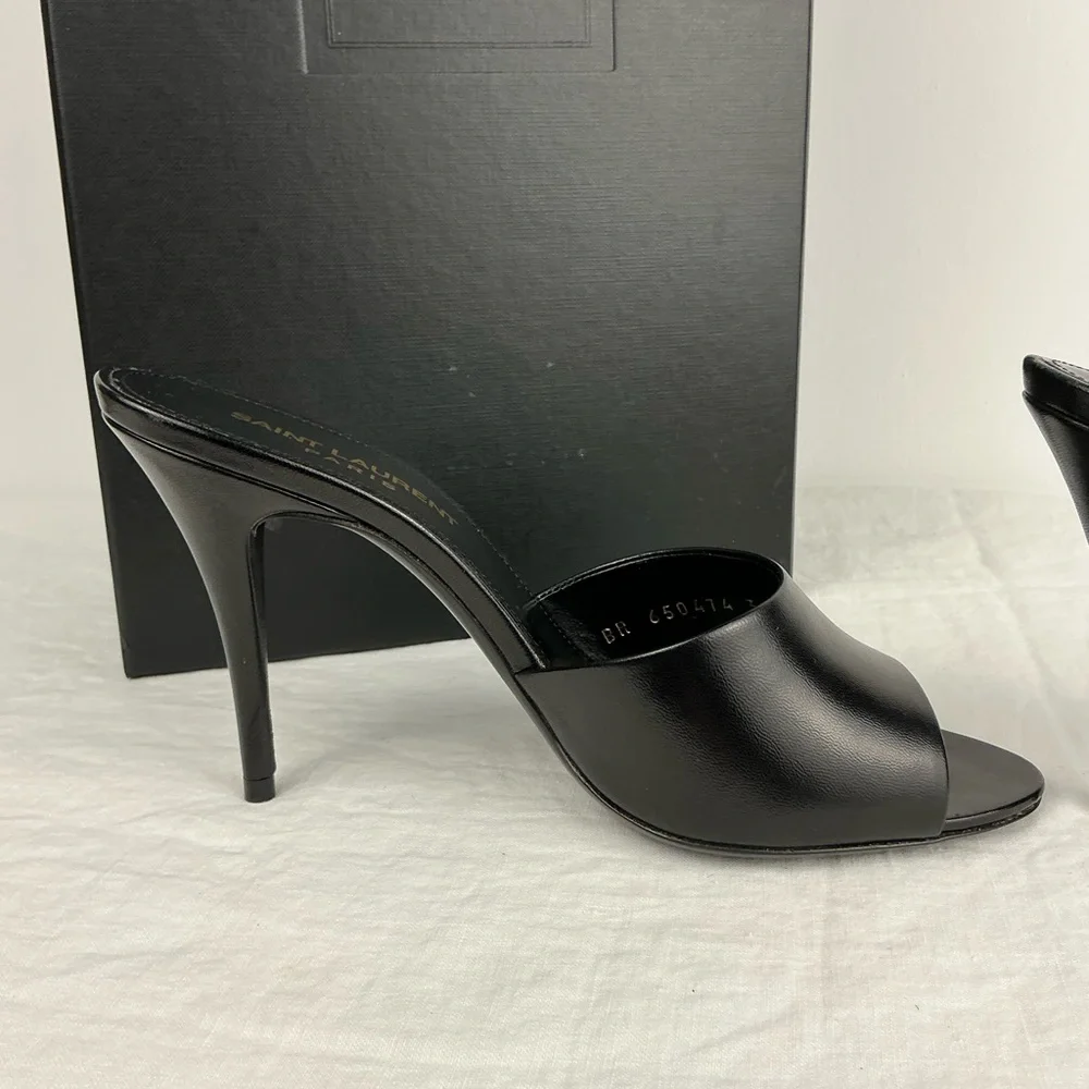 SAINT LAURENT LA 16 LEATHER 105 MULES - Picture 9 of 14